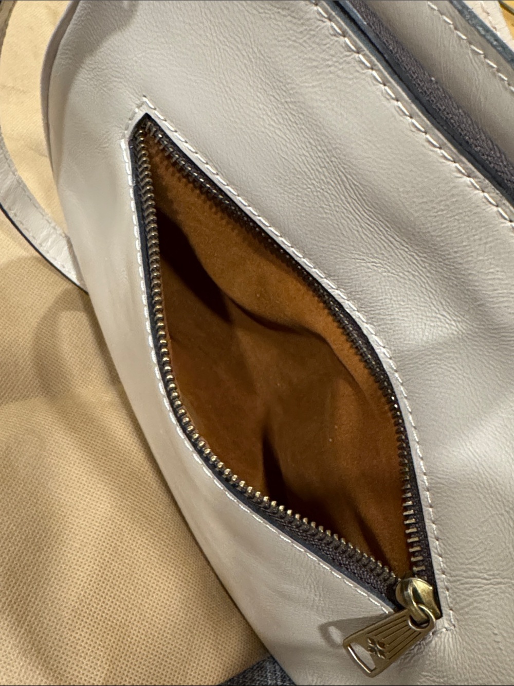 Patricia Nash Bag Betta Cream Leather Shoulder Bag Crossbody Satchel - Picture 12 of 17
